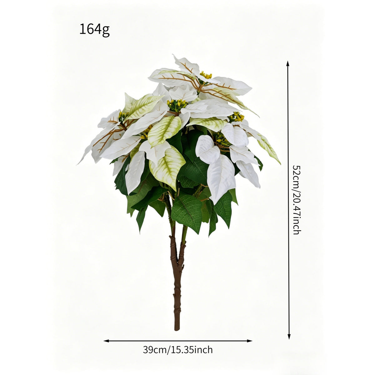 Fleur artificielle de Poinsettia, bouquet de 52 cm, tissu polyester, décoration de Noël, mariage et intérieur