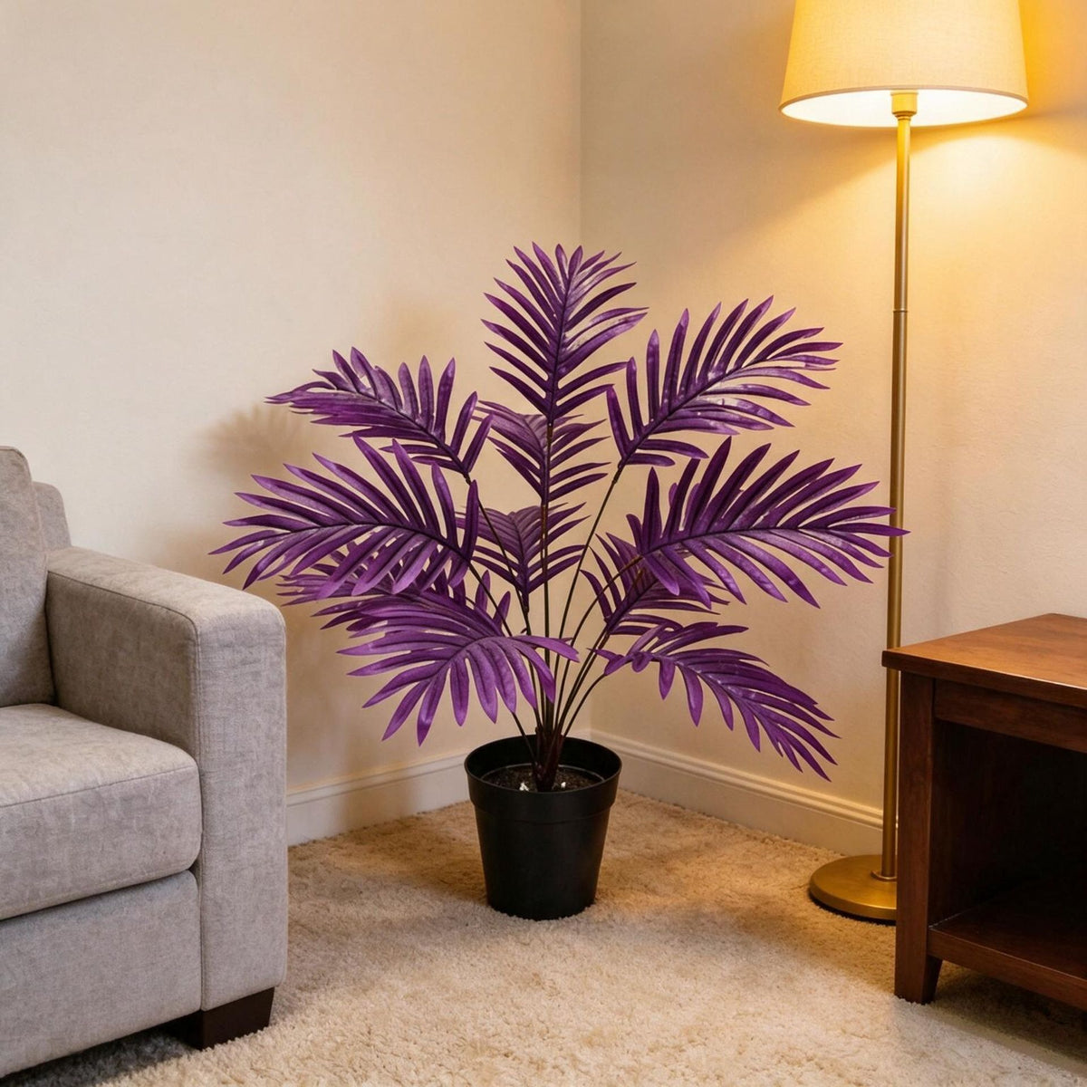 Plante Artificielle Areca, 12 Tiges, 67 cm, Décoration Intérieur et Extérieur, Style Moderne