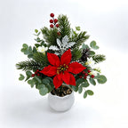 2 branches de poinsettia artificiel en soie polyester pour Noël, décoration florale élégante, 36 cm, pour mariage, maison et commerce