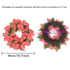 Guirlande de fleurs artificielles Poinsettia pour Noël, décoration murale ou porte, 46 cm, plastique élégant