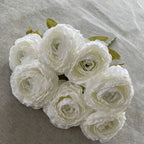Bouquet de Pivoines en Tissu Soie, 7 Fleurs, 40 cm, Décoration Élégante pour Mariage et Intérieur