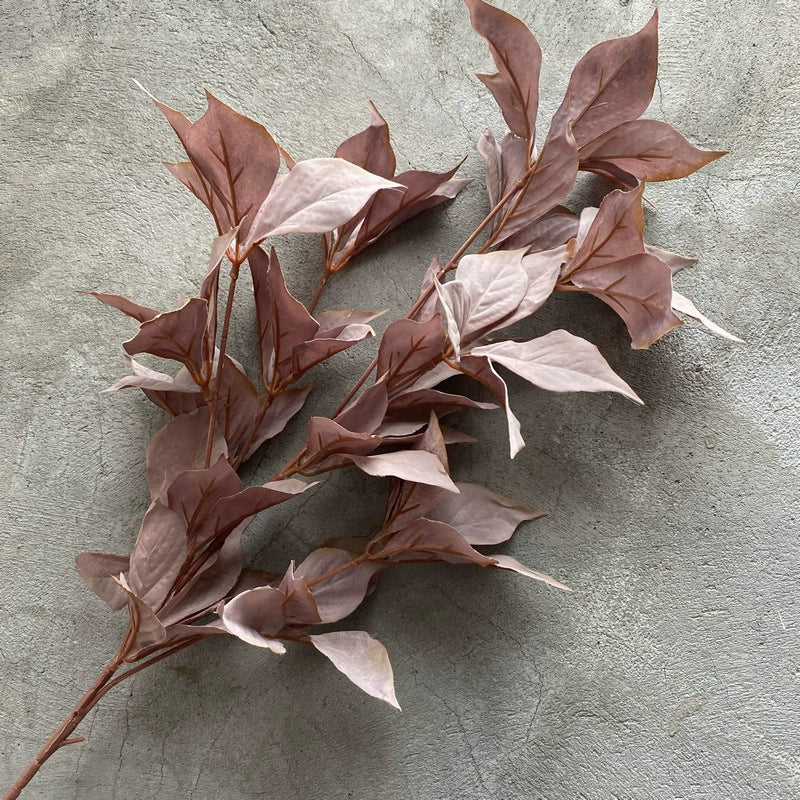 Feuille de Noisetier Artificielle, Tige Unique, 65 Feuilles, 100 cm, Velours, Décoration Élégante pour Mariage et Intérieur