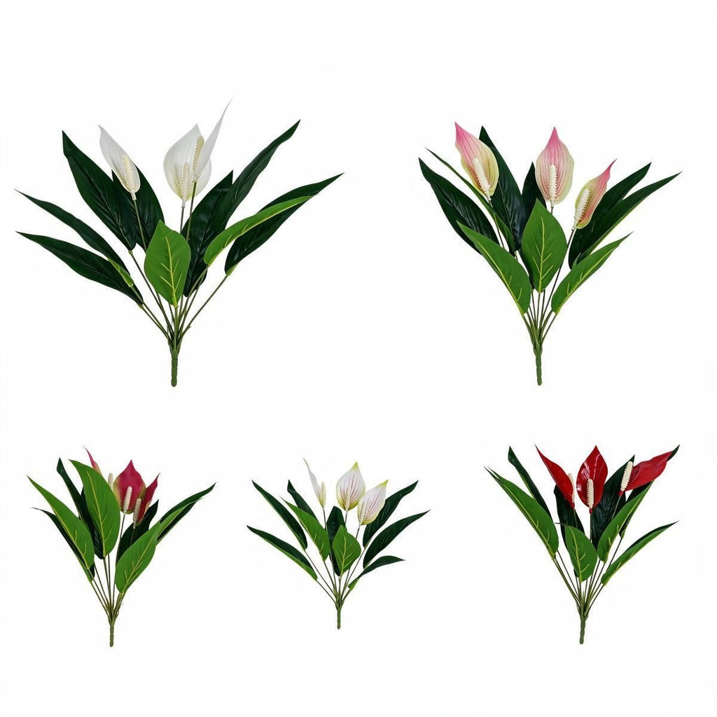 Anthurium artificiel, bouquet de 12 fleurs, 42,5 cm, plastique PE/PVC, décoration intérieure, mariage, événements