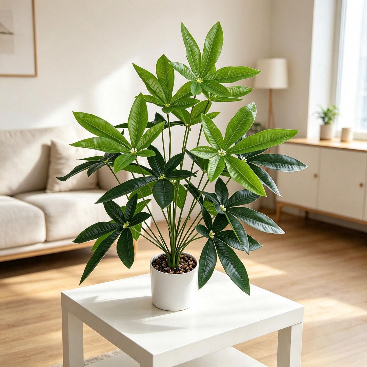 Plante artificielle feuilles de fortune, 18 tiges, 74 cm, décoration intérieure élégante, style rétro français