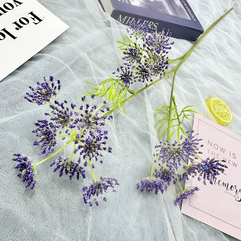 Fleur artificielle en dentelle à 3 branches, 24 fleurs par tige, 75 cm, pour décoration de mariage, maison et hôtel