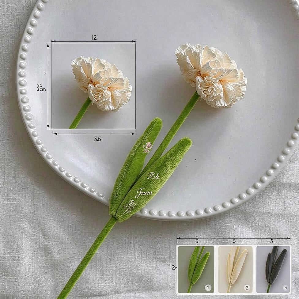 Bouquet de 10 œillets en tissu polyester, 35 cm de haut, idéal pour décoration intérieure et cadeaux