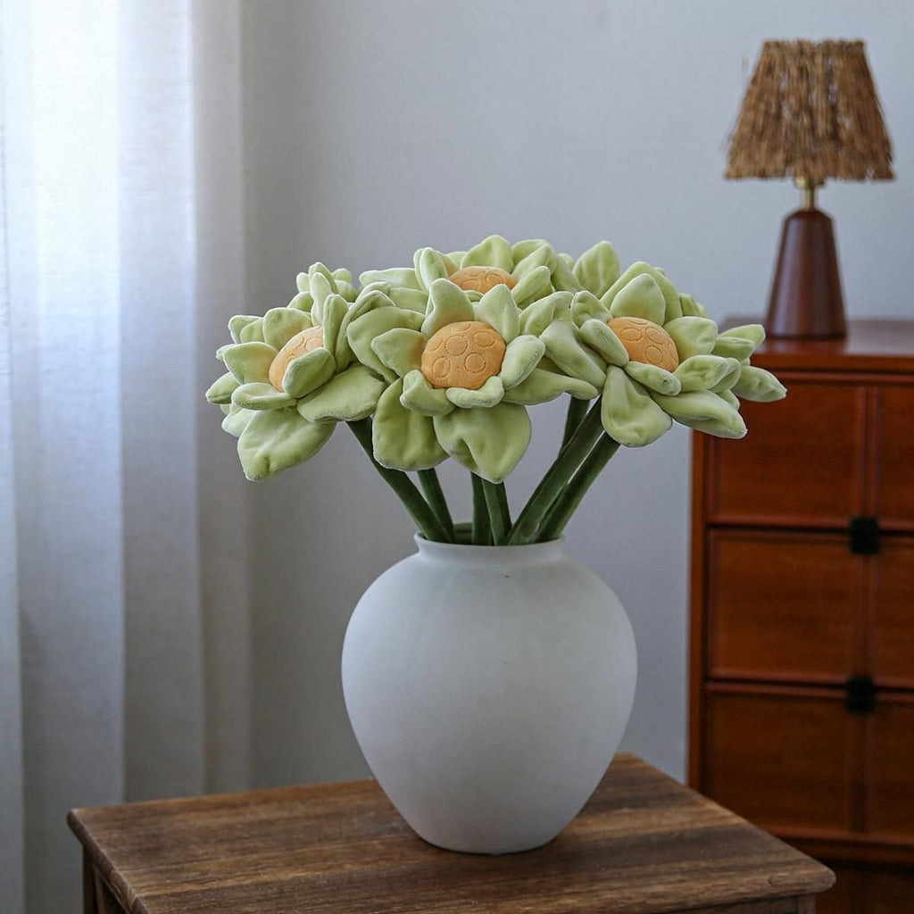 Fleur artificielle en velours lotus, tige flexible, 42 cm, décoration intérieure et cadeau