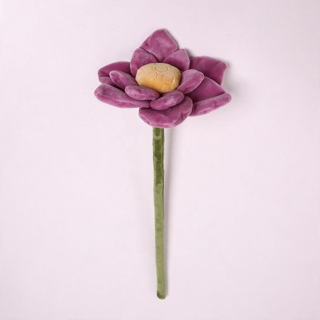 Fleur artificielle en velours lotus, tige flexible, 42 cm, décoration intérieure et cadeau