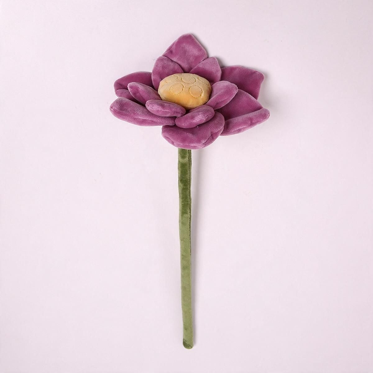 Fleur artificielle en velours lotus, tige flexible, 42 cm, décoration intérieure et cadeau