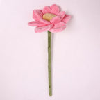 Fleur artificielle en velours lotus, tige flexible, 42 cm, décoration intérieure et cadeau