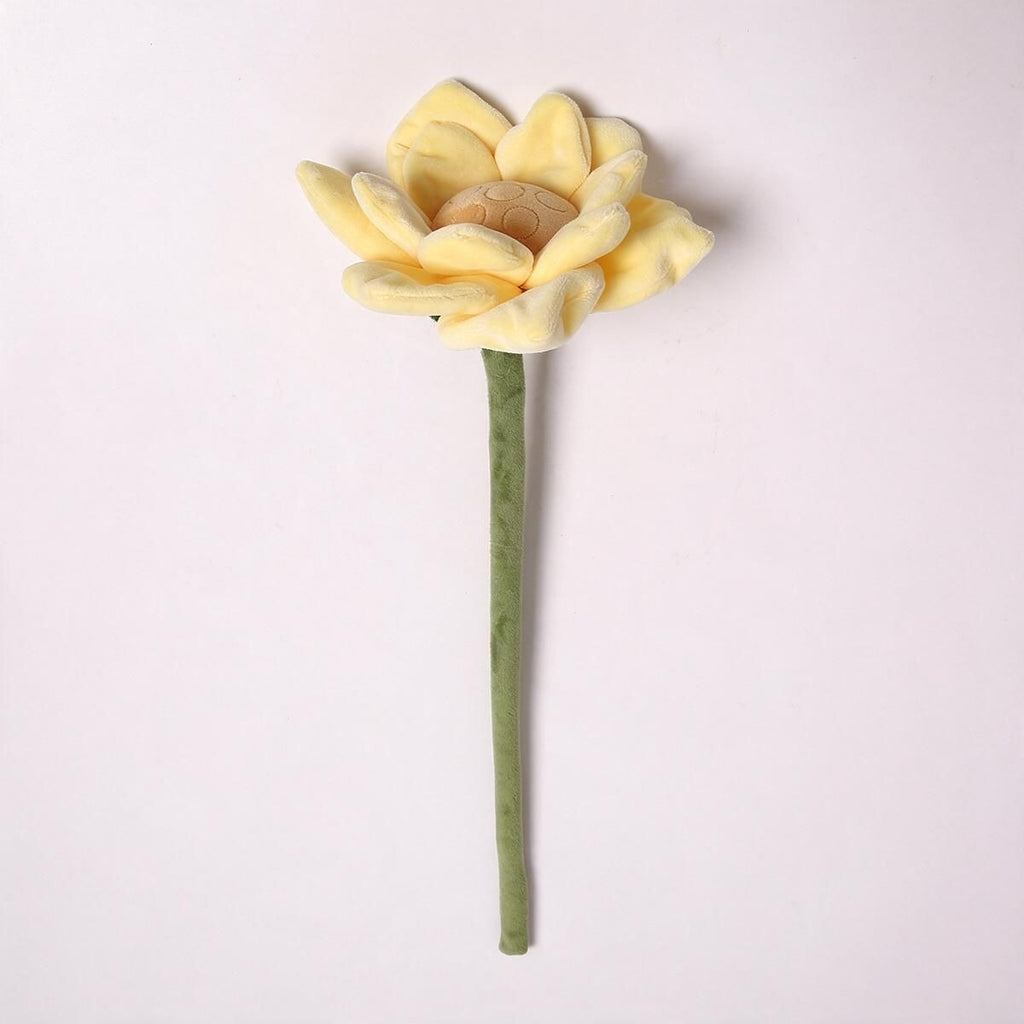 Fleur artificielle en velours lotus, tige flexible, 42 cm, décoration intérieure et cadeau