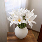 Fleur artificielle en tissu doux, tige unique de lys, 50 cm, décoration d'intérieur, mariage, bureau