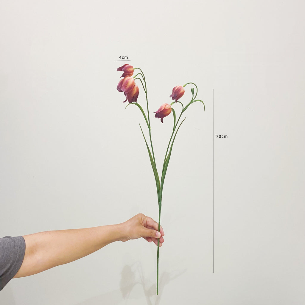 Fausse fleur de fritillaire, bouquet de 5 fleurs, 70 cm, idéal pour mariages et décoration intérieure