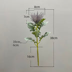 Tige unique d'Eryngium artificiel, 38 cm, en polyester soyeux, idéal pour mariages et décoration intérieure