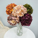 Fleur artificielle Hortensia bordé, tige unique de 71 cm, style rétro et élégant