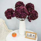 Fleur artificielle Hortensia bordé, tige unique de 71 cm, style rétro et élégant