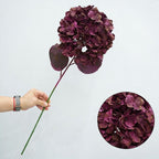 Fleur artificielle Hortensia bordé, tige unique de 71 cm, style rétro et élégant