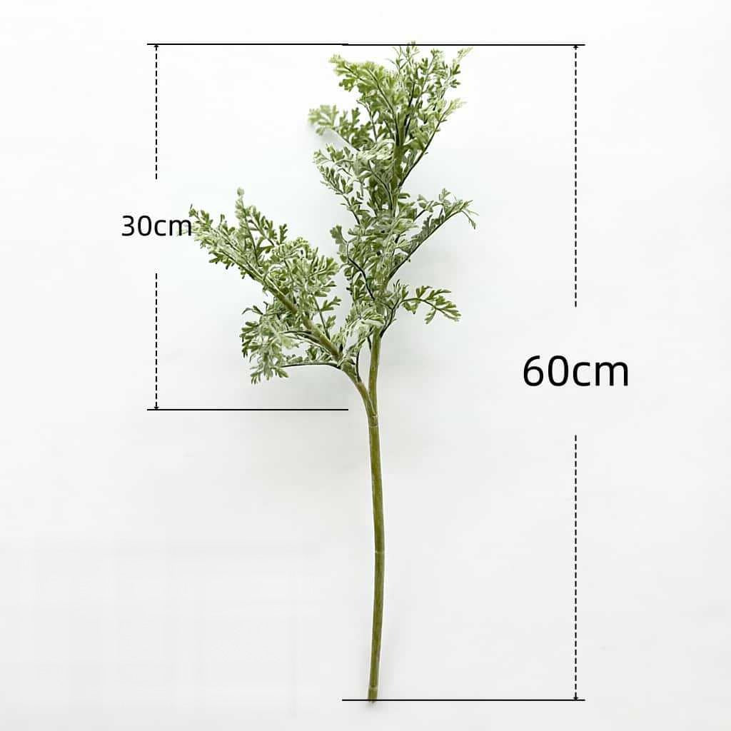 Branche de cinéraire argentée artificielle, 60 cm, décoration intérieure et extérieure