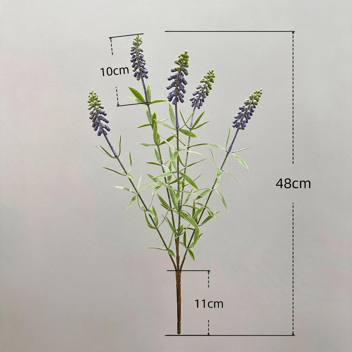 Bouquet de fleurs artificielles en plastique, lavande et jacinthe, 48 cm, décoration intérieure, mariage, événements