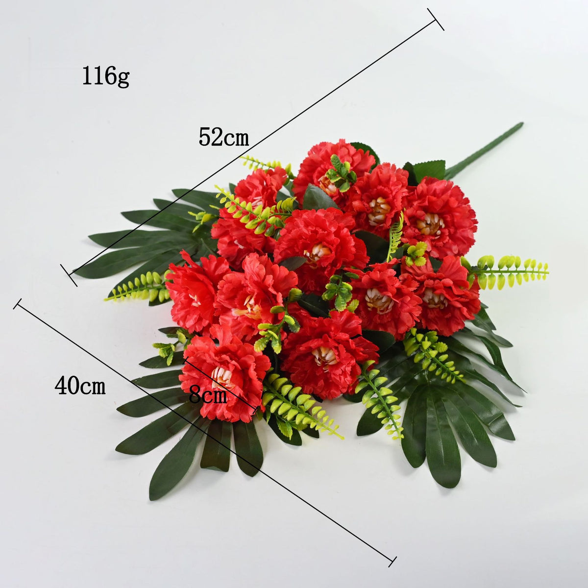 Bouquet de 12 pivoines en soie artificielle, 52 cm, décoration intérieure pour mariage, maison ou hôtel