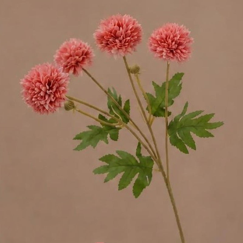 Bouquet de 4 fleurs artificielles en soie polyester, pissenlit et chrysanthème, 55 cm, décoration intérieure et extérieure