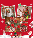 18 Pièces de Poinsettias Artificiels avec Pinces – Décorations de Noël