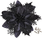 18 Pièces de Poinsettias Artificiels avec Pinces – Décorations de Noël