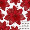 Lot de 18 poinsettias artificiels avec pinces – Décoration de Noël pour sapin, table et couronne