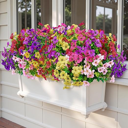 20 Bouquets de Violettes Artificielles pour Extérieur – Plantes Résistantes aux UV pour Décoration de Jardin