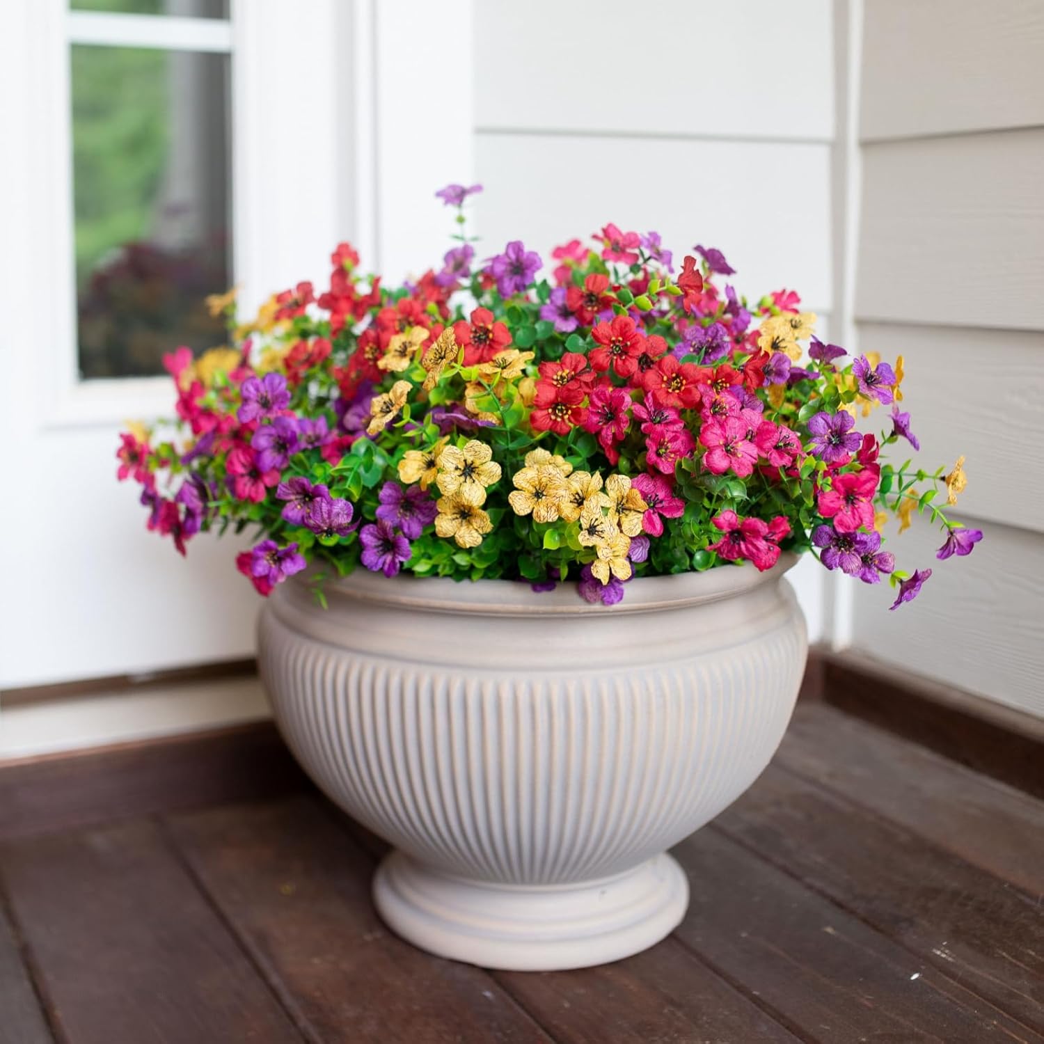 35cm 20 Bouquets de Fleurs Artificielles Résistantes aux UV, pour la Décoration d'Extérieur, d'Intérieur, de Jardin et de Maison