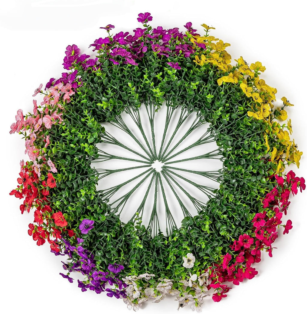 Lot de 20 bouquets de violettes artificielles résistantes aux UV pour jardin et extérieur