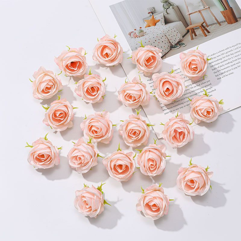 20 têtes de petite rose artificielle – Pour décoration intérieure, centre de table et mariage