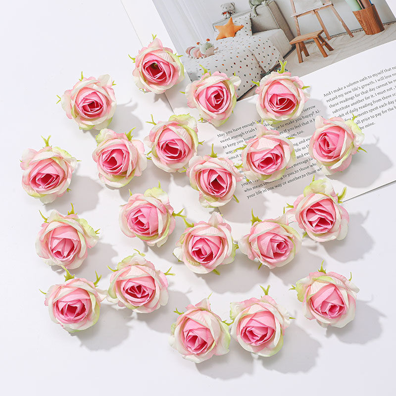 20 têtes de petite rose artificielle – Pour décoration intérieure, centre de table et mariage