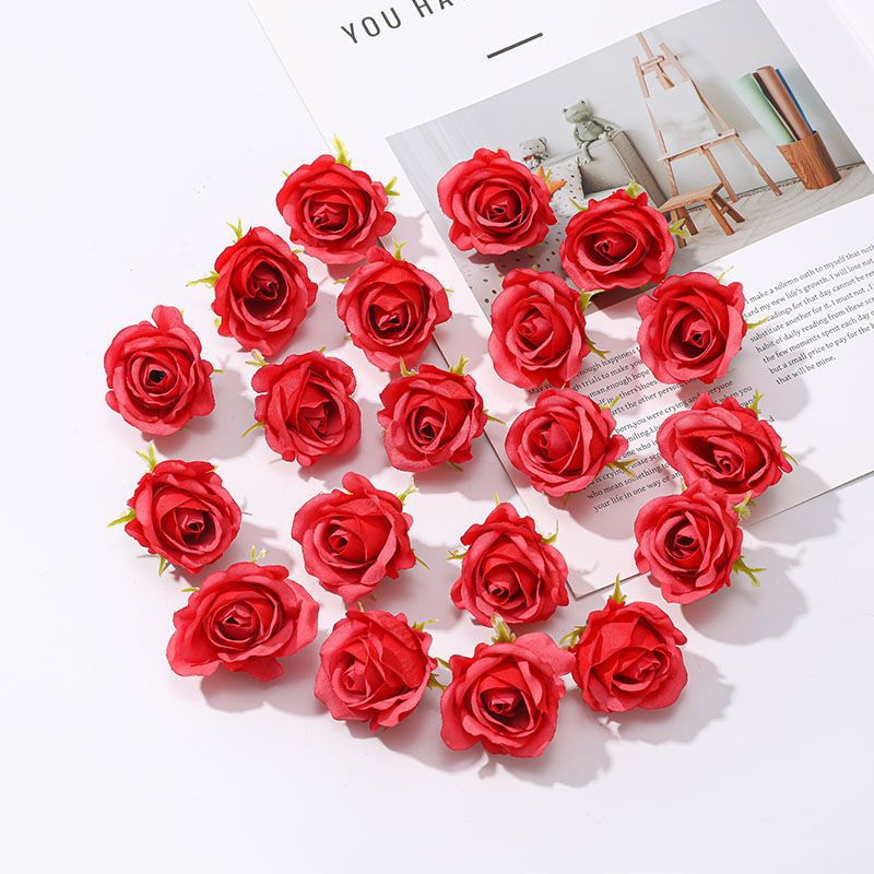 20 têtes de petite rose artificielle – Pour décoration intérieure, centre de table et mariage