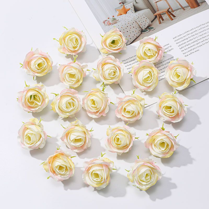 20 têtes de petite rose artificielle – Pour décoration intérieure, centre de table et mariage