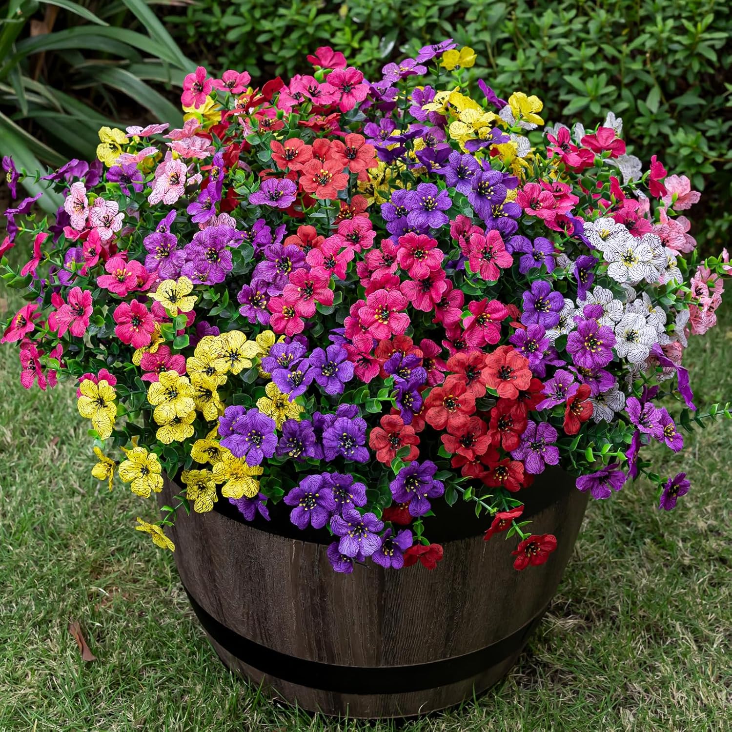 35cm 20 Bouquets de Fleurs Artificielles Résistantes aux UV, pour la Décoration d'Extérieur, d'Intérieur, de Jardin et de Maison