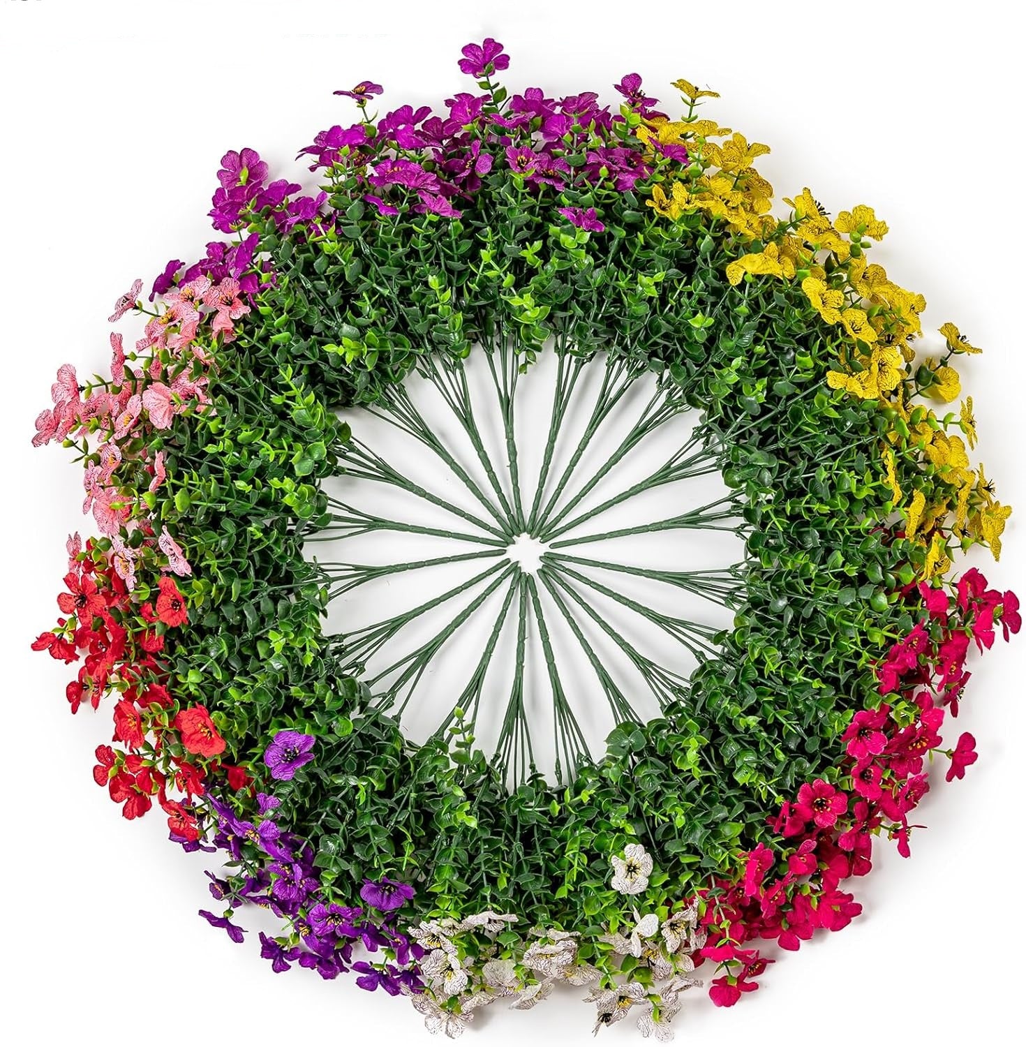 35cm 20 Bouquets de Fleurs Artificielles Résistantes aux UV, pour la Décoration d'Extérieur, d'Intérieur, de Jardin et de Maison