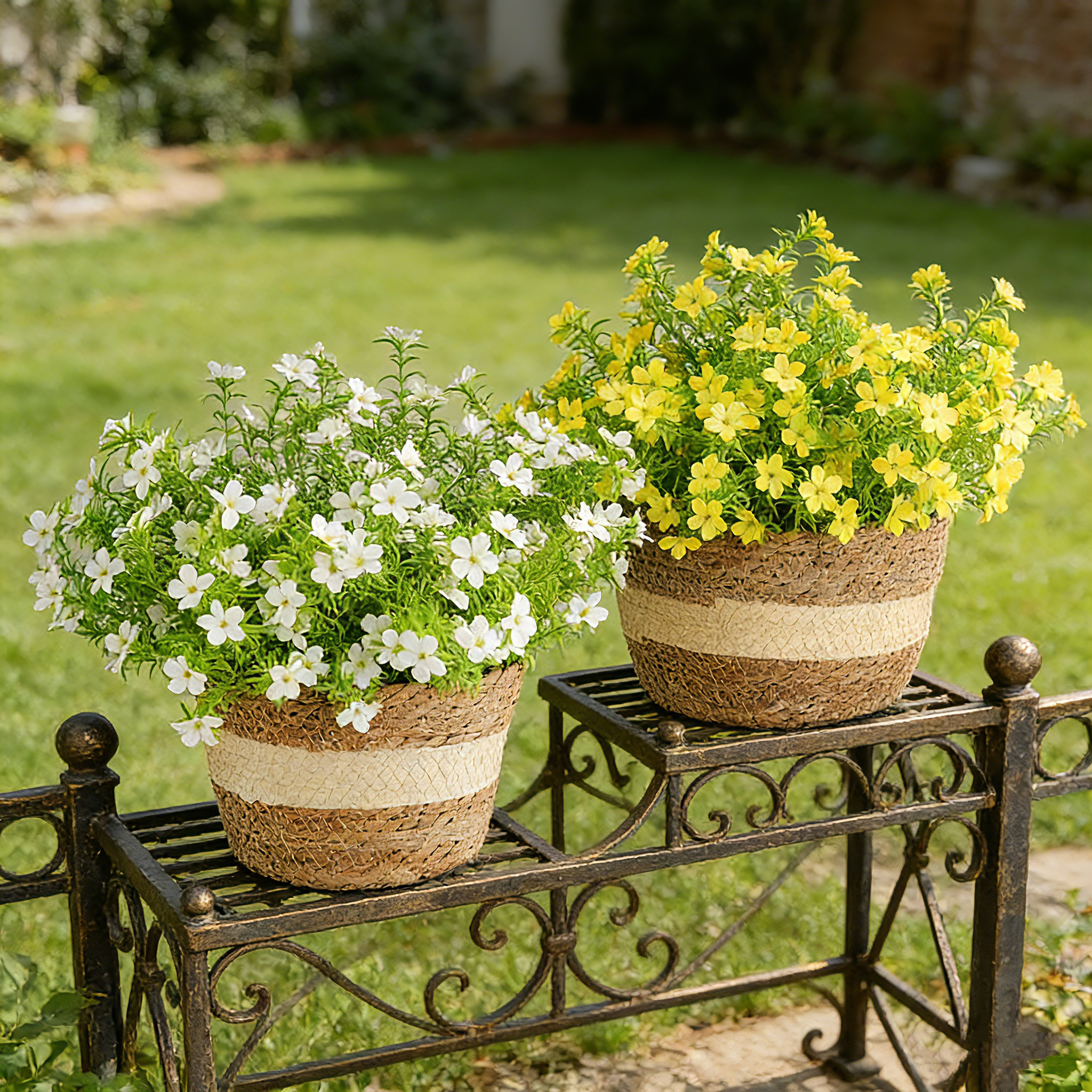 28cm Bouquet de Fleurs Sauvages Artificielles Résistant UV – Aspect Réaliste pour Jardin, Balcon, Terrasse & Décoration Intérieure