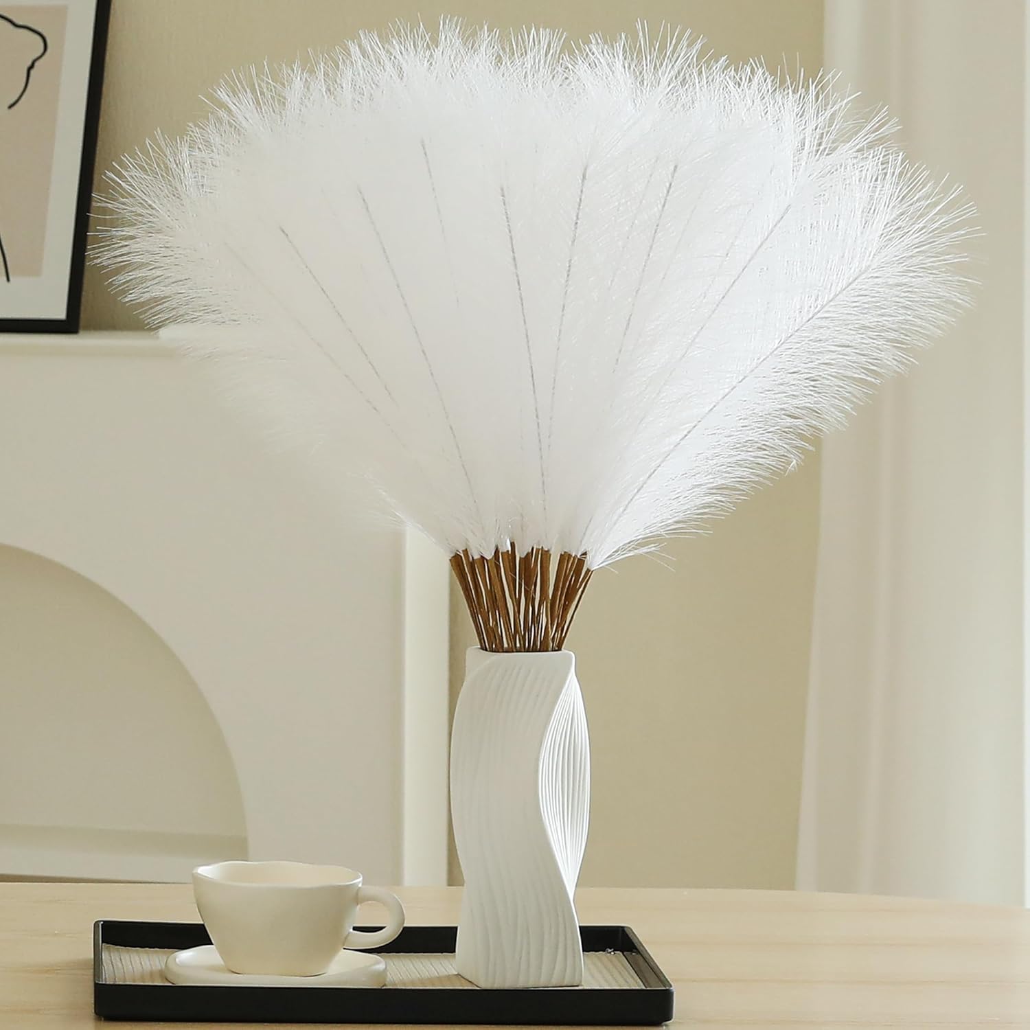 55cm 30 tiges de pampa - Pour des arrangements floraux de mariage, des décorations de fête, de Noël et de maison