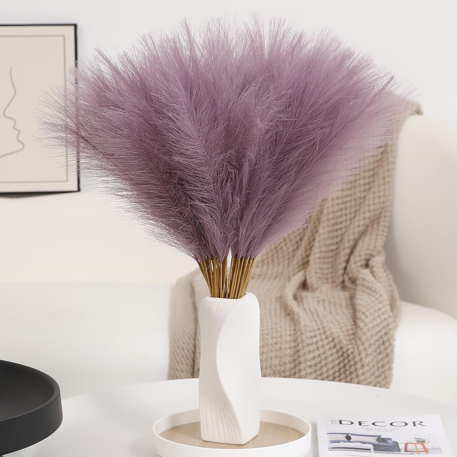 55cm 30 tiges de pampa - Pour des arrangements floraux de mariage, des décorations de fête, de Noël et de maison