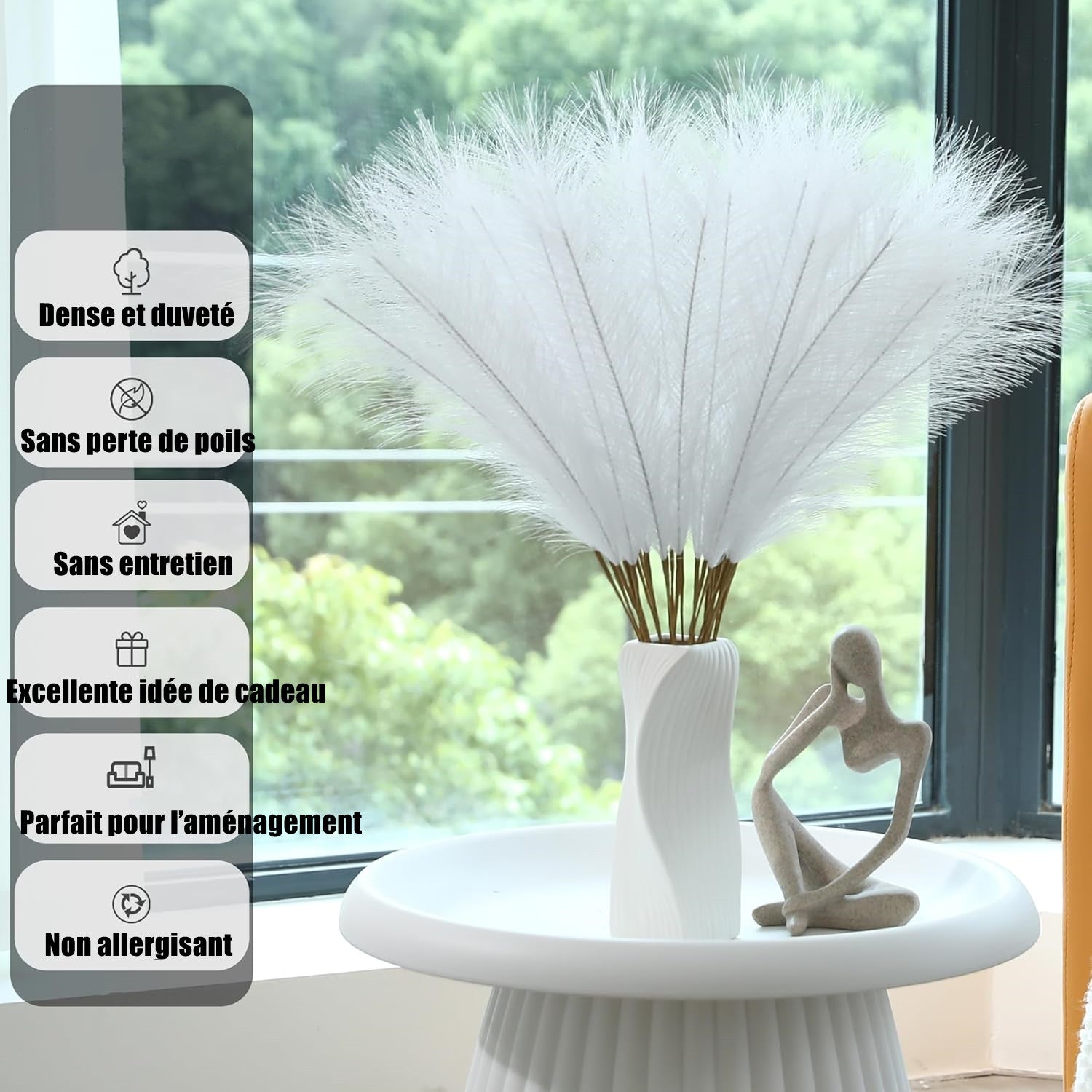 55cm 30 tiges de pampa - Pour des arrangements floraux de mariage, des décorations de fête, de Noël et de maison