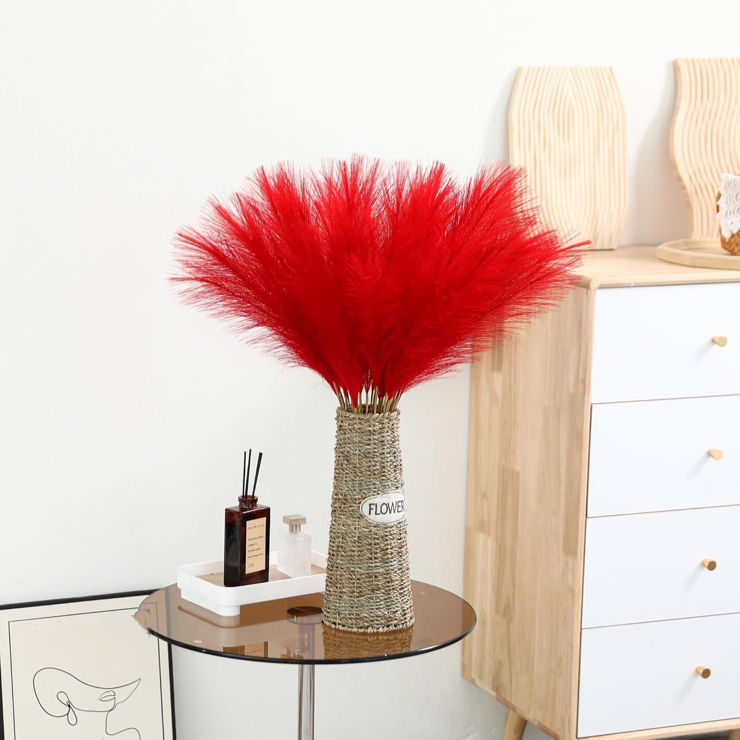 55cm 30 tiges de pampa - Pour des arrangements floraux de mariage, des décorations de fête, de Noël et de maison
