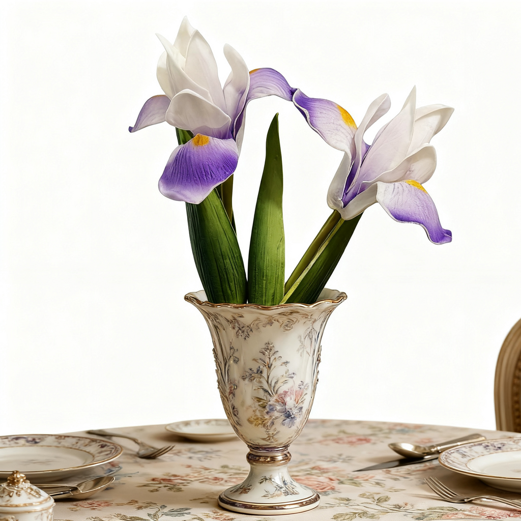 33 cm 2 Tiges d'iris artificielles pour la décoration de mariage à domicile