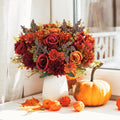 Lot de 2 bouquets de fleurs d’automne artificielles 34 cm – Décoration automnale