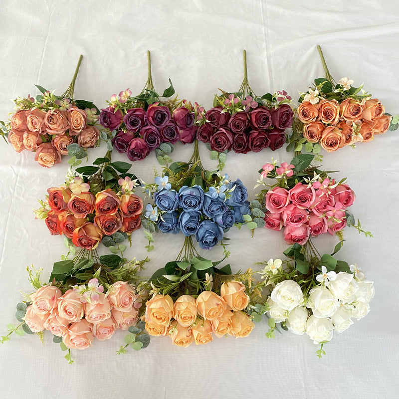 45cm Arbustes Bouquet de Rose de Milan à 11 Branches pour Compositions de Mariage et Décoration Intérieure