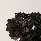 35 cm Bouquet de dahlias noirs artificiels – Décoration d'Halloween pour la table de la maison et le centre de fête