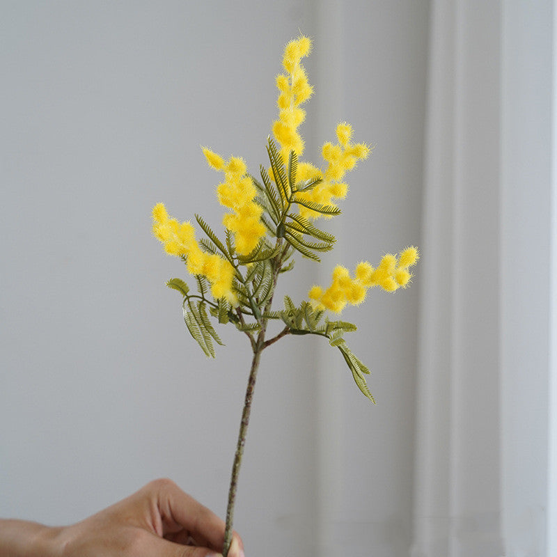 Branche de Mimosa Artificiel Fleur Fausse Réaliste du Sud de la France pour Décoration Mariage Salon Bouquet