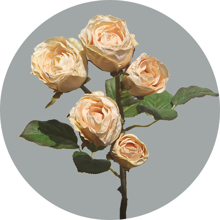 43 cm de roses artificielles à bordures desséchées avec tiges