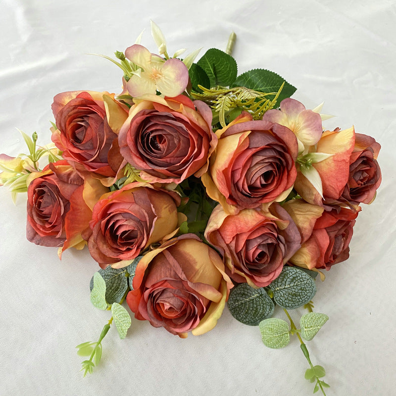 45cm Arbustes Bouquet de Rose de Milan à 11 Branches pour Compositions de Mariage et Décoration Intérieure