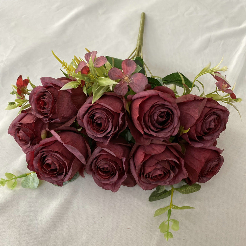 45cm Arbustes Bouquet de Rose de Milan à 11 Branches pour Compositions de Mariage et Décoration Intérieure